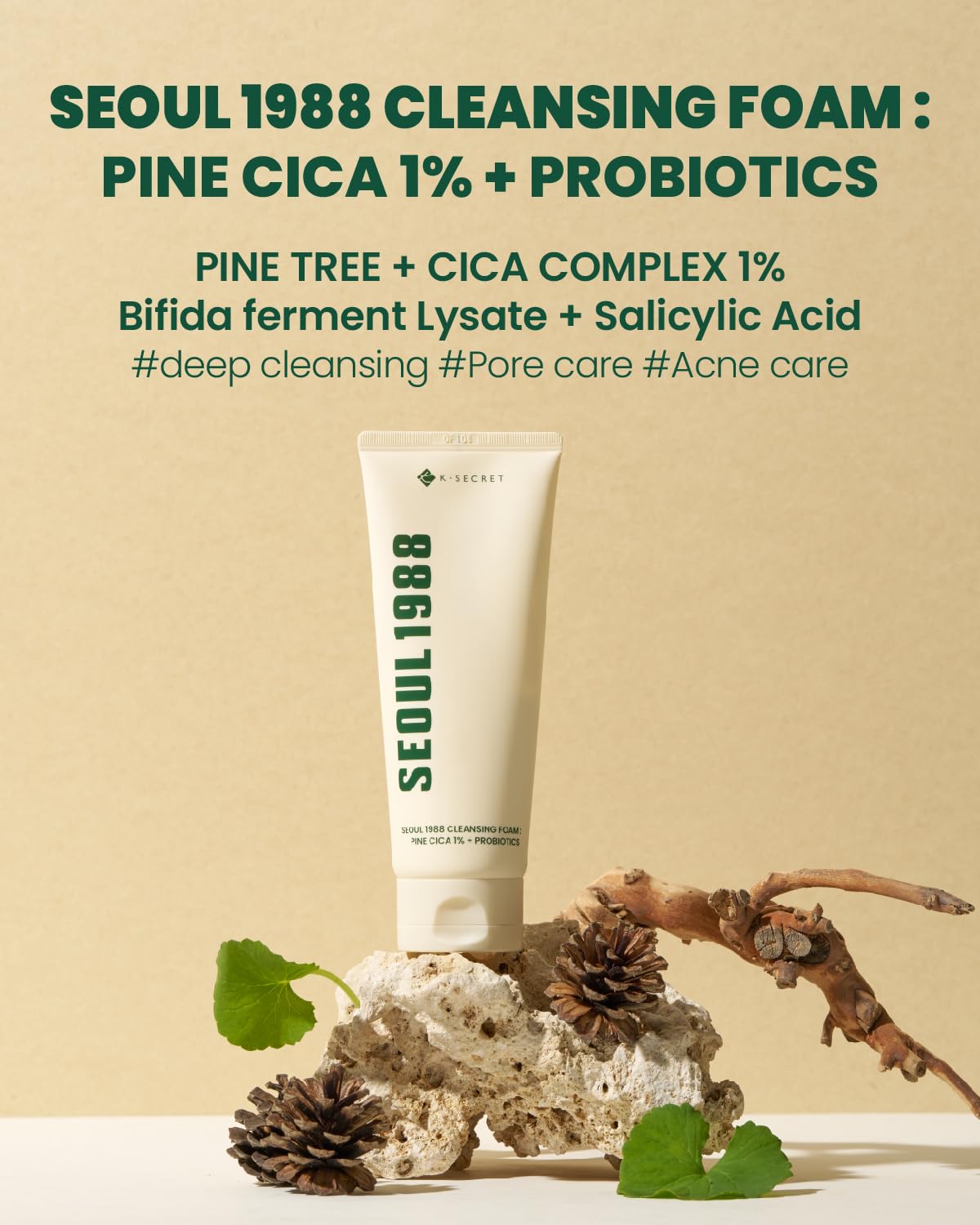 Cleansing Foam: Pine Cica 1% + Probiotics [150ml]