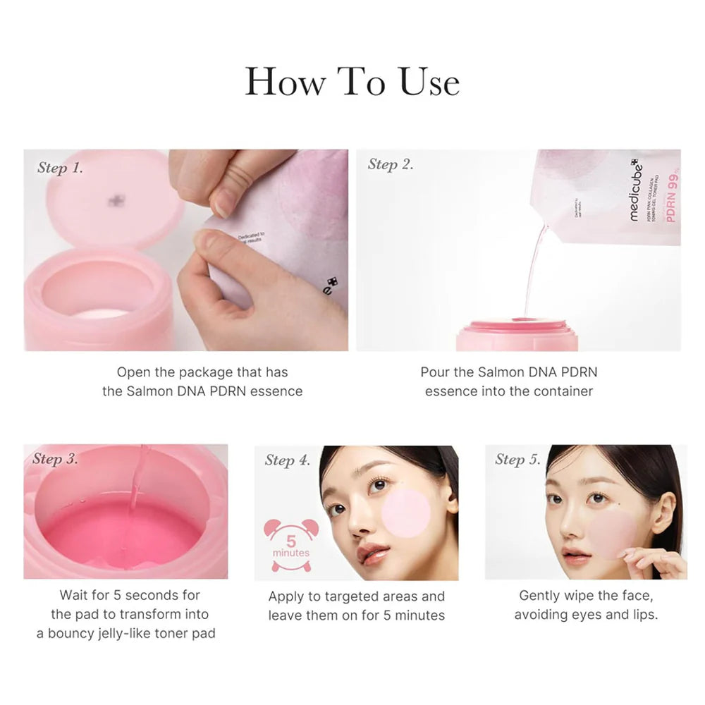 PDRN Pink Collagen Toning Gel Toner Pad [70pcs]